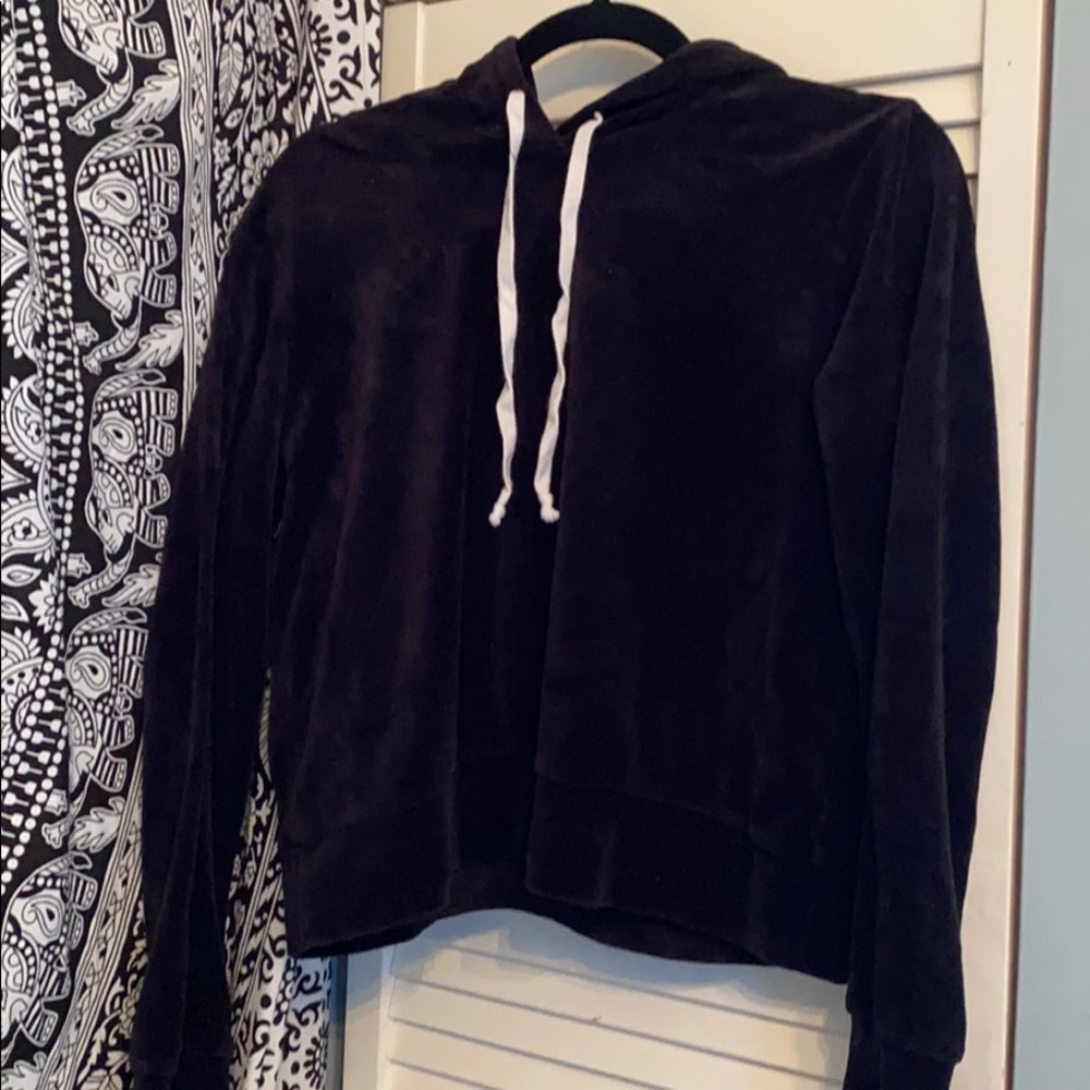 Black velvet sweatshirt